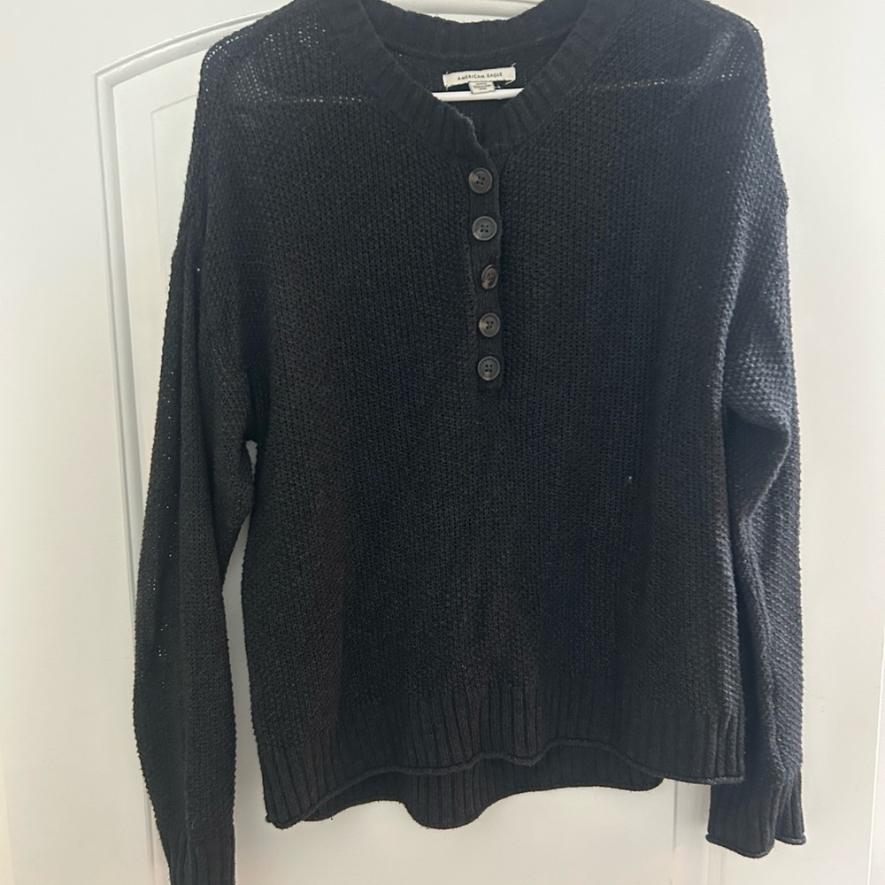 American Eagle Outfitters Dark Knit Crewneck Sweater